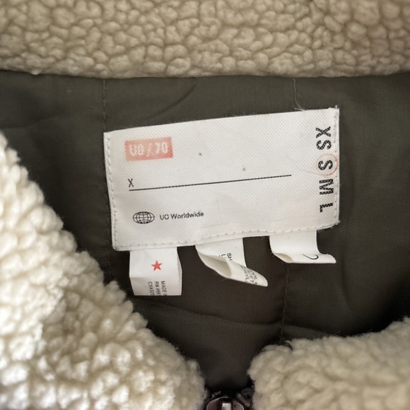 Urban Outfitters Plaid Wool Blend Sherpa Jacket Zip Front BDG UO - Picture 2 of 9